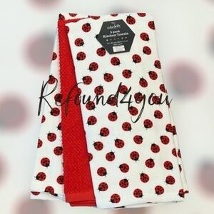 Colordrift - ‘Lucky Ladybugs’  🐞 dish towels (3). NWT.